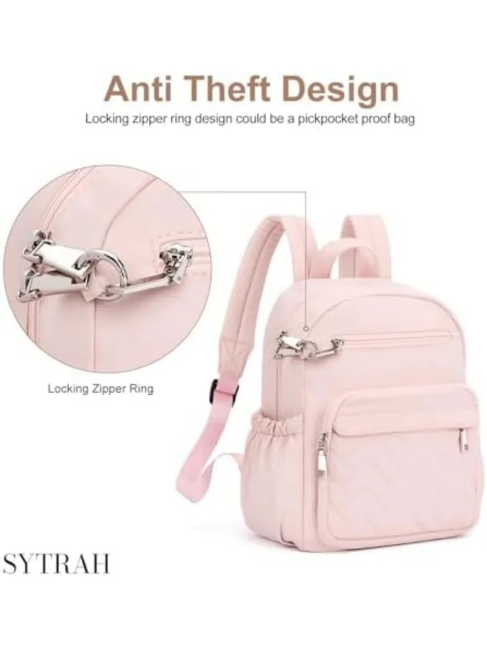 Trendy Mini Backpack Purse for Women, Small Puffer Daypack in Pink